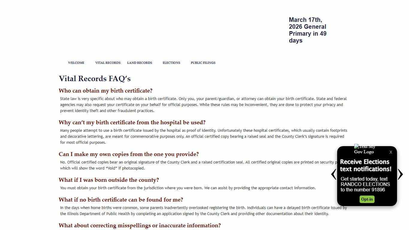 Randolph County Clerk Vital Records FAQ’s Randolph County Clerk